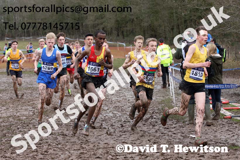 Boys under-15s 2018 British Inter Counties Cross Country Champs., Prestwold Hall, Loughborough. Photo: David T. Hewitson/Sports for All Pics